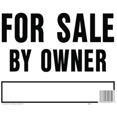 Hy-Ko For Sale By Owner Sign 14.5" x 18.25", 3PK A00140